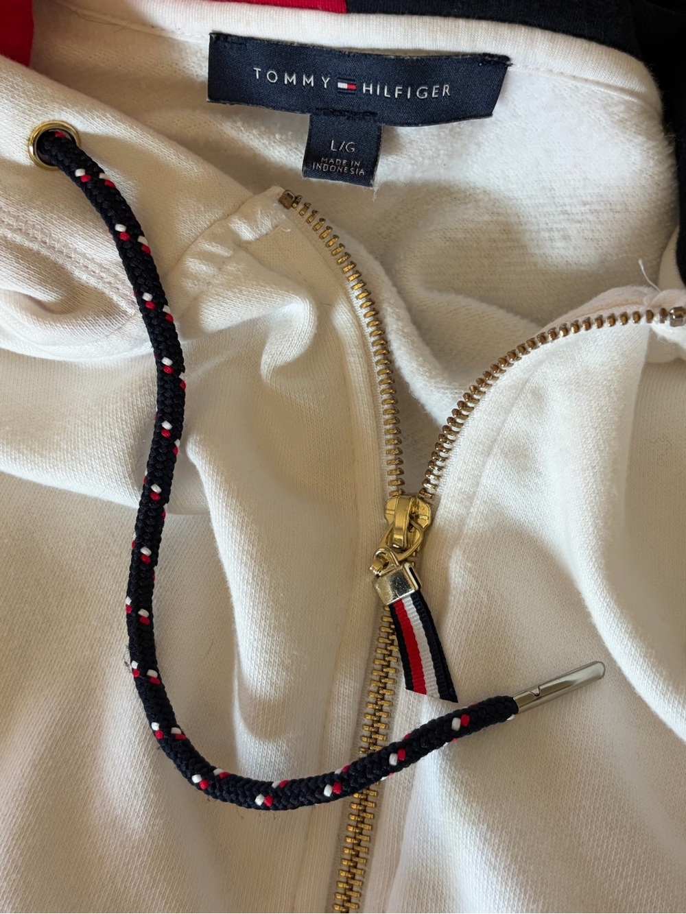 Tommy Hilfiger Women's White Zip-Up Hooded Sweatshirt - Picture 7 of 7